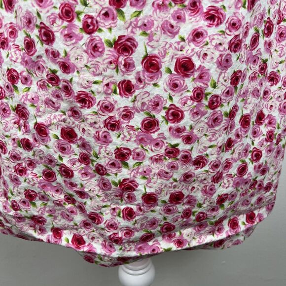 CDC Dress Women 12 White Red Pink Floral All Over Print Sheath Sleeveless Casual - Picture 7 of 12